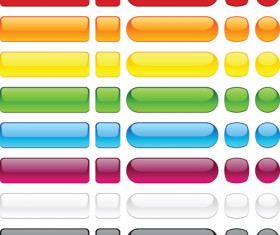 Set of Web Glass Buttons mix vector 05