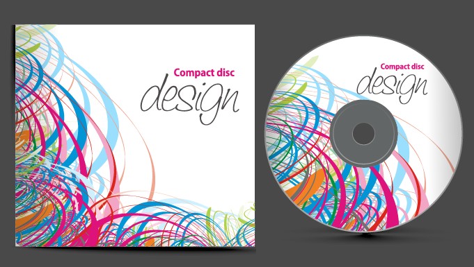 Abstract of CD Cover vector set 08