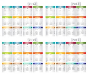 Set of 2013-2018 Calendars template vector graphic 05