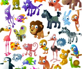 Vivid Cartoon Animals vector material 02