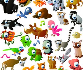 Vivid Cartoon Animals vector material 03