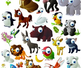 Vivid Cartoon Animals vector material 04