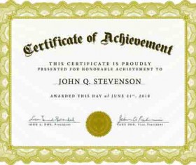 Certificate cover template vector graphics 03