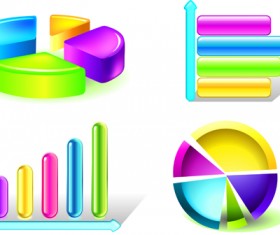 Set of Chart and infographics vector material 06