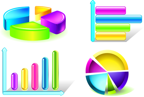 Set of Chart and infographics vector material 06