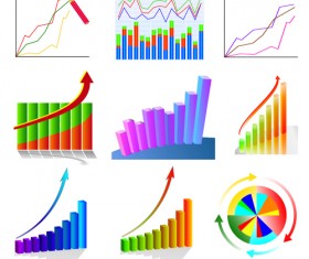 Set of Chart and infographics vector material 07