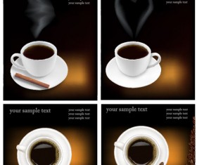 Set of Different Coffee Backgrounds vector 01