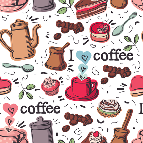 Coffee Object design elements vector material 01