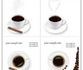 Set of Different Coffee Backgrounds vector 02