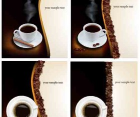Set of Different Coffee Backgrounds vector 03