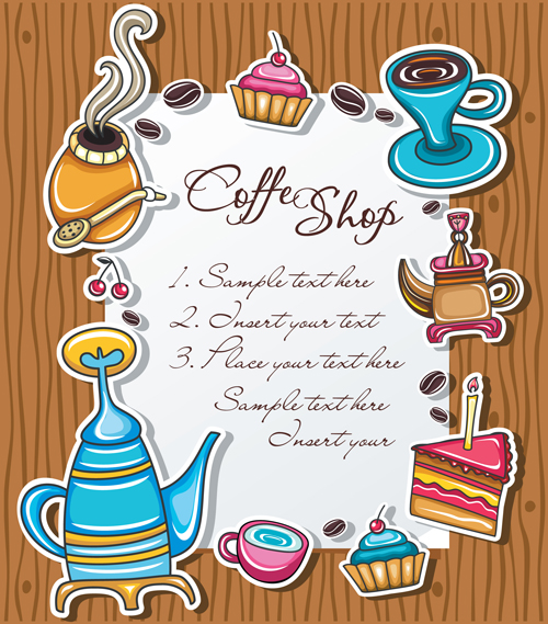 Coffee Object design elements vector material 03