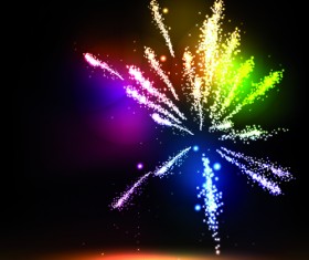 Colorful Fireworks design vector set 01