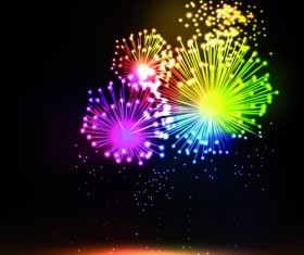 Colorful Fireworks design vector set 03