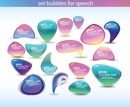 Elements of Colorful Speech Bubbles vector 03