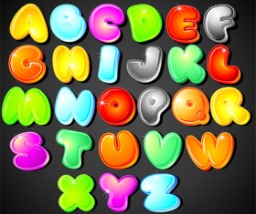 Cute Colorful alphabet vector set 01