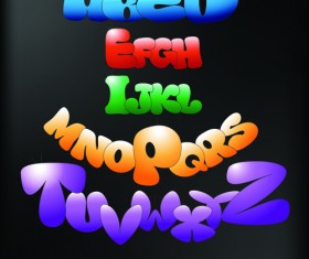 Cute Colorful alphabet vector set 02