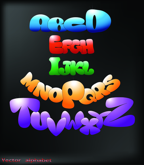 Cute Colorful alphabet vector set 02