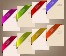 Colorful corners cards vector set 02