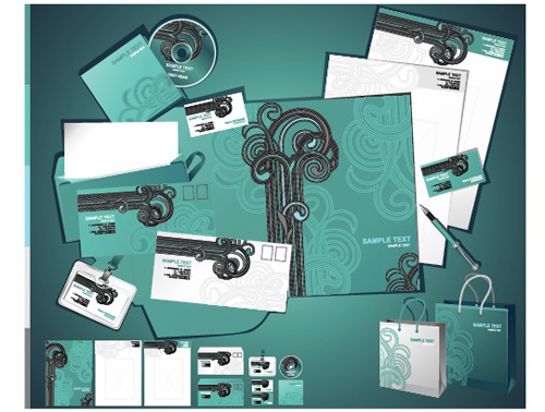Corporate Identity Kit cover vector set 01