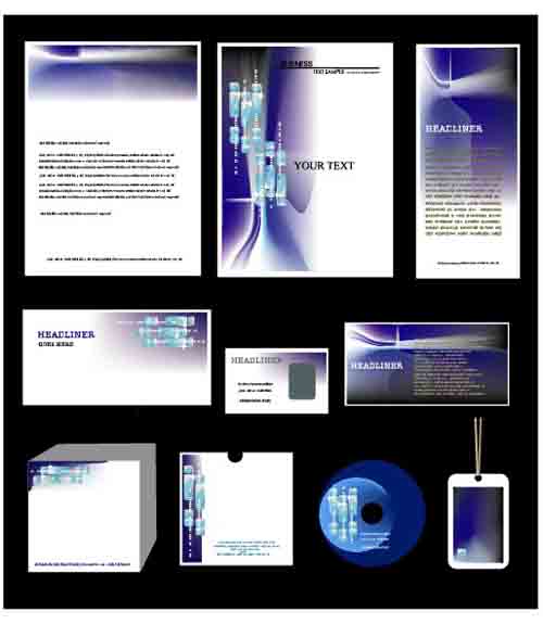 Corporate Identity Kit cover vector set 02