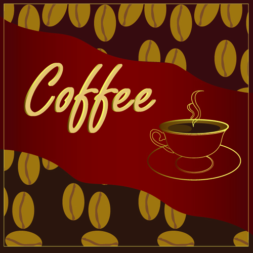 Classic of Cover Coffee elements vector 04