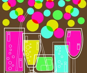 Various drinks design elements vector set 01