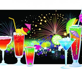Various drinks design elements vector set 03