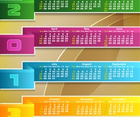 Creative Calendar grids 2013 design vector 01