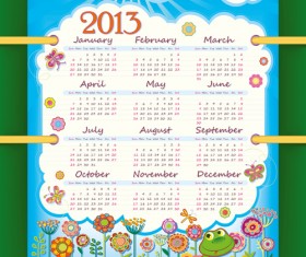 Creative Calendar grids 2013 design vector 02