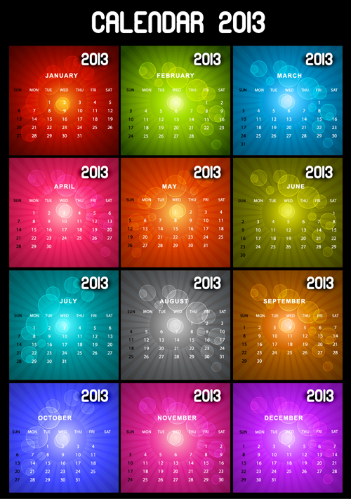 Creative Calendar grids 2013 design vector 03