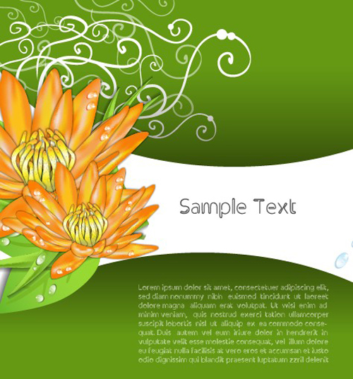 Creative Flowers and you text backgrounds vector 01