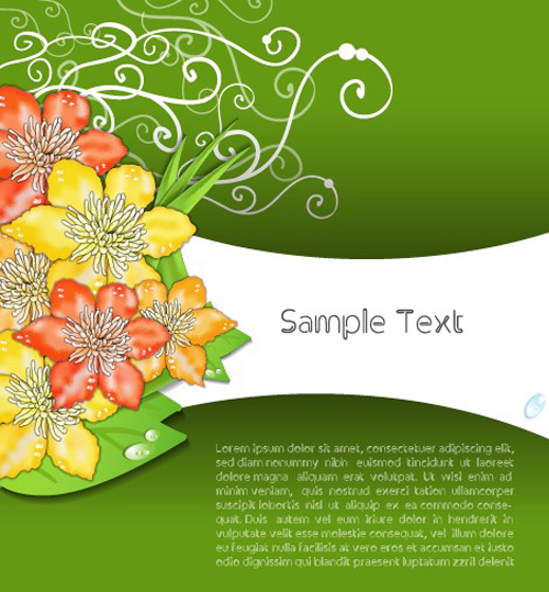 Creative Flowers and you text backgrounds vector 02