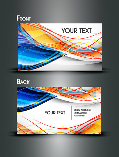Dynamic lines with business card vector 01