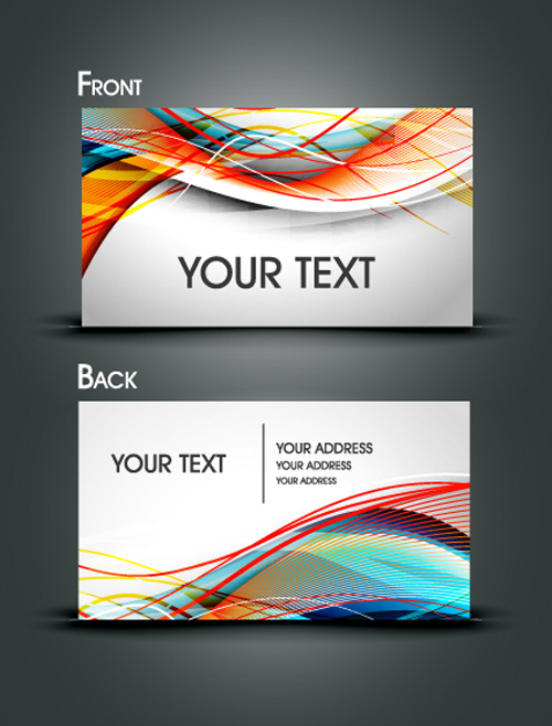 Dynamic lines with business card vector 03