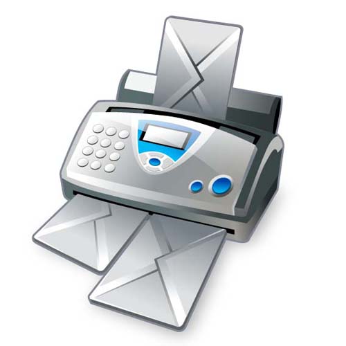 Fax machine icon vector