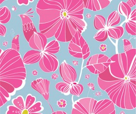 Vivid Flower patterns design elements vector 01