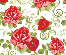 Vivid Flower patterns design elements vector 02