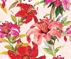 Vivid Flower patterns design elements vector 05