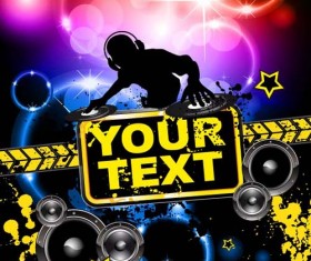 Set of musical event flyer backgrounds vector 02