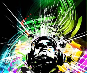 Set of musical event flyer backgrounds vector 03