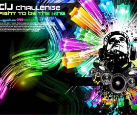 Set of musical event flyer backgrounds vector 04