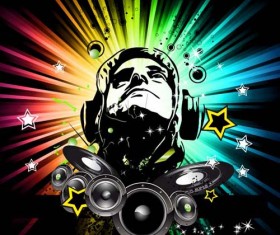 Set of musical event flyer backgrounds vector 05