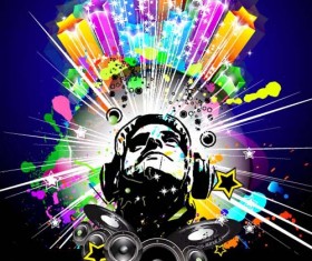 Set of musical event flyer backgrounds vector 06