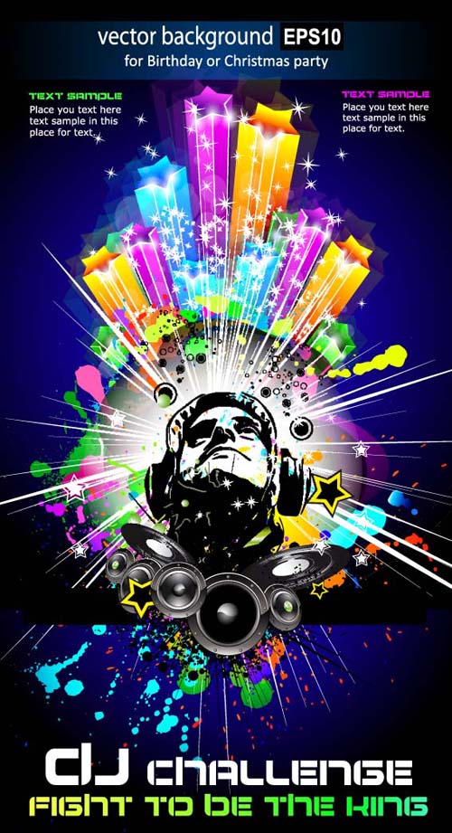 Set of musical event flyer backgrounds vector 06