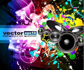 Set of musical event flyer backgrounds vector 08