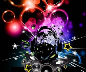 Set of musical event flyer backgrounds vector 09