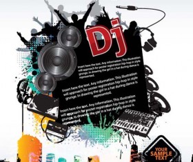 Set of Flyer music party design elements vector 03