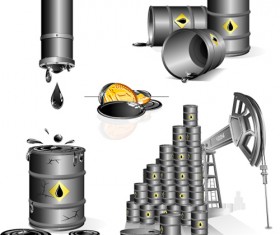 Set of Gas and oil design elements vector 04