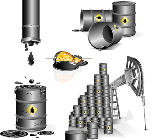 Set of Gas and oil design elements vector 04