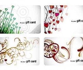 Stylish Gift cards vector material set 01